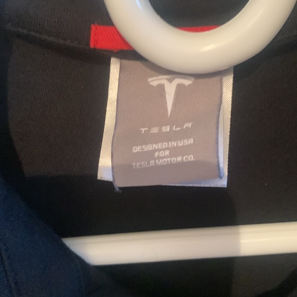 Stunning Jet Black Official Tesla Motors Polo With Silver Tesla Logo SZ Large🔥 - Picture 3 of 5